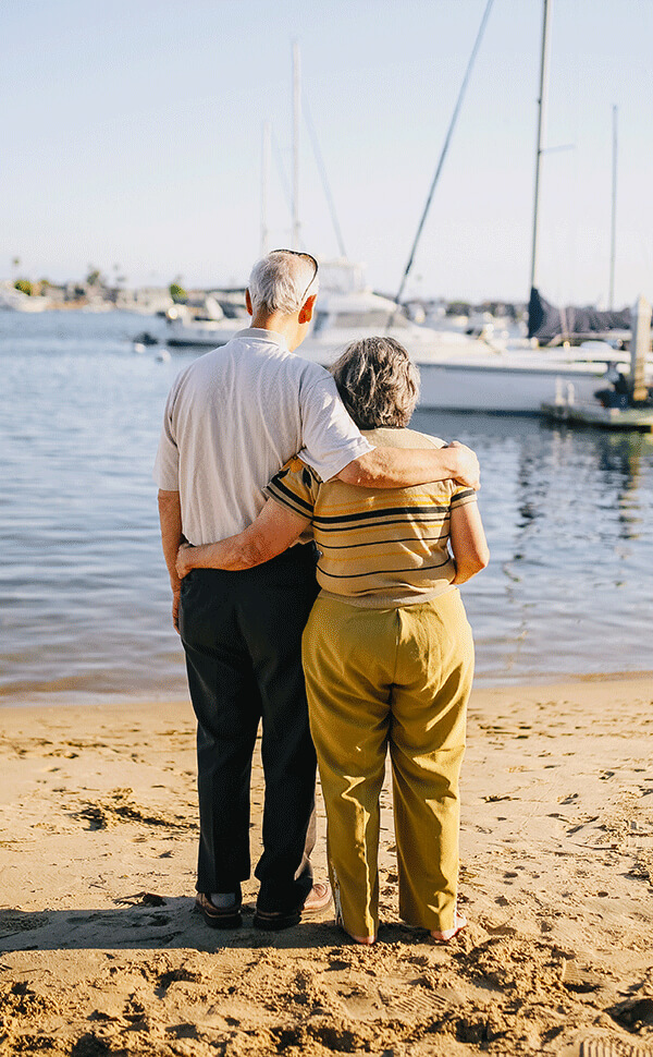 Senior couple at the beach